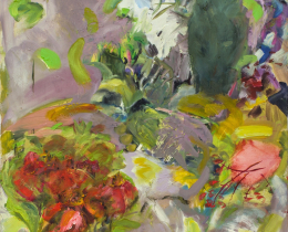 Through the Garden 70 x 70 cm oil on canvas