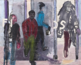 Friends, 142 x 150cm mixed media on canvas